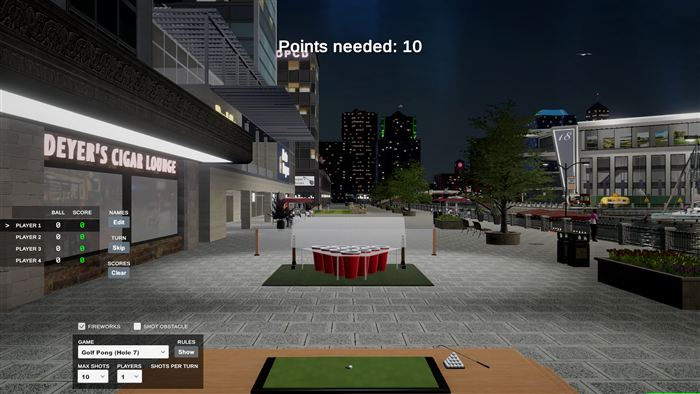 Golf pong arcade game on the simulator