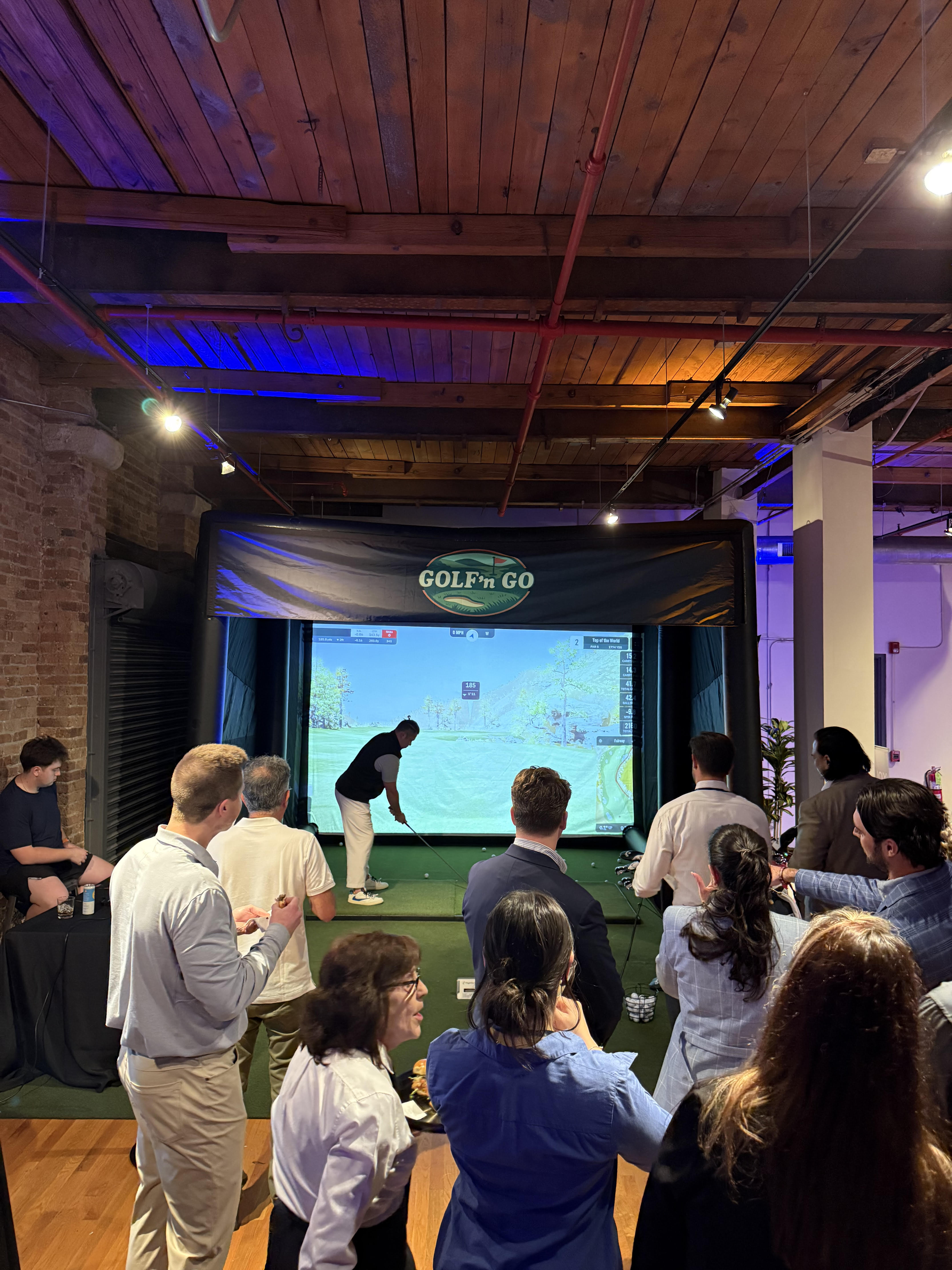 Corporate golf simulator event Chicago